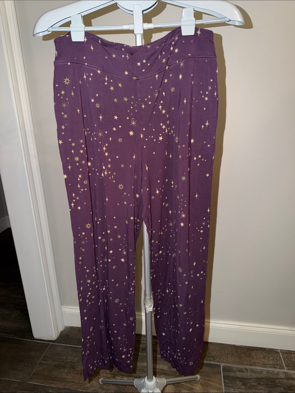 Soma Coolnights Purple Star-Print Lounge Pants with Gold Stars